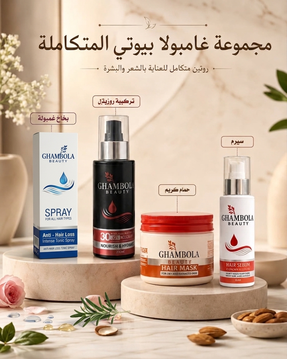 المجموعة المتكاملة 4 قطع(سيرم+ حمام كريم +تركيبة روبانزل+بخاخ)
