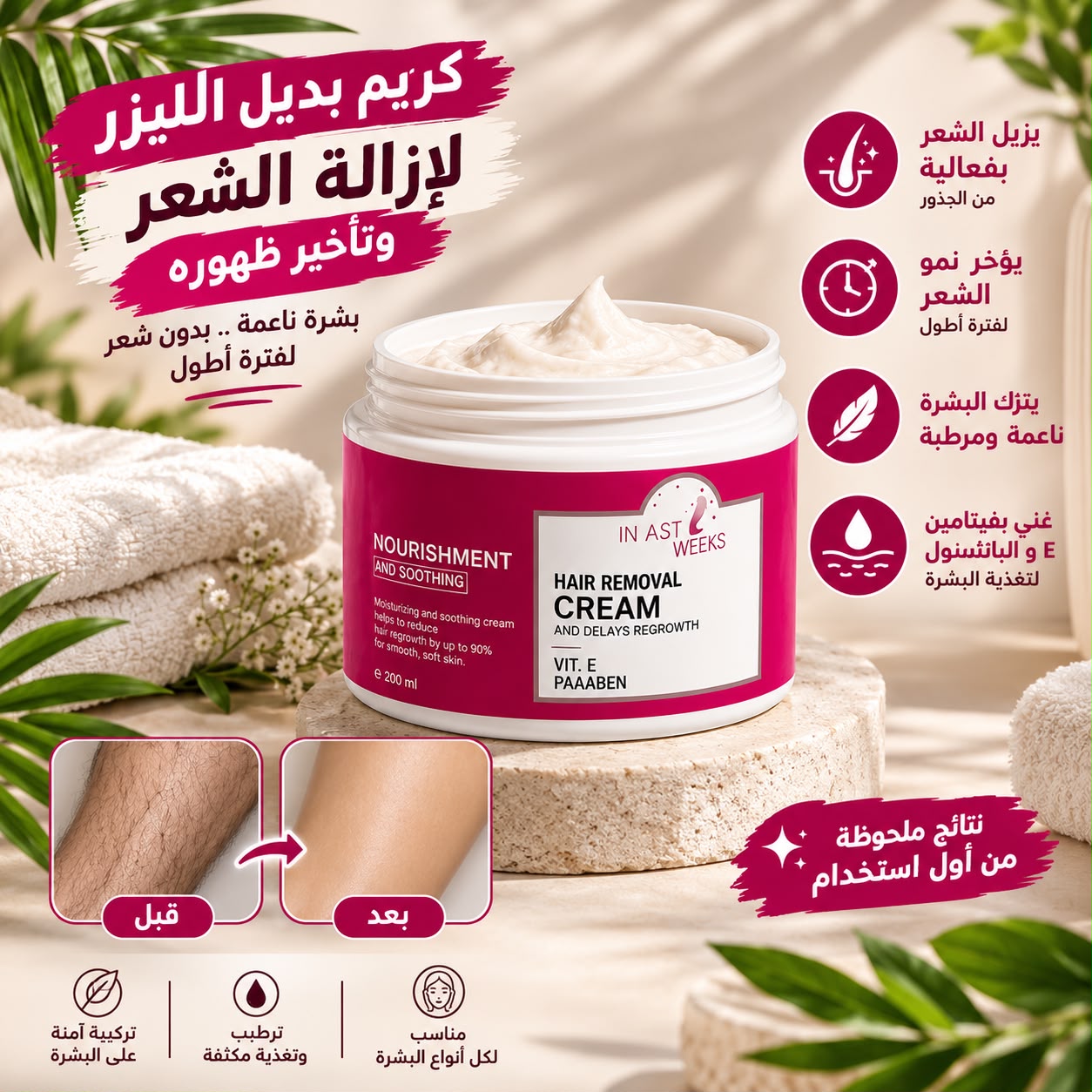 كريم بديل الليزر لازالة و تاخير الشعر